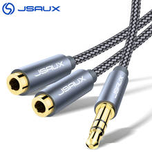 Разветвитель для наушников JSAUX, аудиокабель 3,5 мм штекер-2 гнезда, аудио разветвитель, шнур в нейлоновой оплетке, стерео Y разветвитель для ... 2024 - купить недорого
