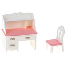 1 conjunto 1:12 de bonecas em miniatura para penteadeira, cadeira de mesa e brinquedos para quarto e maquiagem 2024 - compre barato