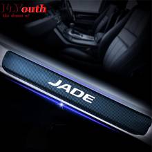 Car Door Sill Scuff Plate For Honda Jade Reflective 4D Carbon Fiber Sticker Welcome Pedal Threshold Auto Accessories 4Pcs/set 2024 - buy cheap