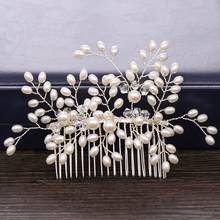 Luxury Pearl Hair Comb Wedding Hair Accessories Headpiece Bridal Tiara Handmade Wedding Hair Comb Head Jewelry Bridal Ornaments 2024 - buy cheap
