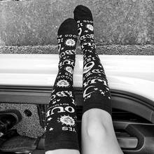 Spring and summer new personality moon sun letter trend tube socks female dark girl cotton calf socks 2024 - buy cheap