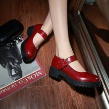 Японская обувь сладкой Лолиты, винтажная женская обувь с круглым носком и пряжкой в одно слово, униформа jk для студентов, аксессуары для косплея 2024 - купить недорого