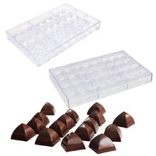 SHENHONG Durable Chocolate Mold Polycarbonate 32 Cavity Transparent PC Plastic Dessert Mould 8g Square Cone Candy Baking Tools 2024 - buy cheap