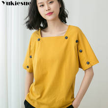 Female T-shirt Women Tops 2020 Summer Cotton T-Shirts For Women yellow White Plus Size 4xl Tshirt Short Sleeve Women T Shirts 2024 - buy cheap