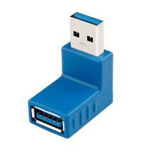 90 градусов USB 2,0 USB 3.0 Адаптер «Папа-мама» L-образная левая и правая USB3.0 M/F передача данных конвертер провода соединитель расширителя 2024 - купить недорого