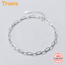 Trustdavis Real 925 Sterling Silver Fashion Minimalist Chain Bracelet Bangle For Women Wedding Birthday S925 Jewelry Gift DA1831 2024 - buy cheap