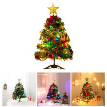 Светодиодный Рождественская елка 50 см, праздничное украшение для стола, искусственный красивый Санта-снег, мороз, украшение дома на новый год 2024 - купить недорого