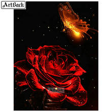 5d алмазная Картина Красная роза полный квадрат/Круглая Мозаика цветок вышивка крестом Холст алмазное искусство 2024 - купить недорого