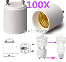 100 pces gu24 para e27/e26 adaptador de suporte de lâmpada led converter seu pino fixação base (gu24) para parafuso padrão soquete de lâmpada (e26/e27)