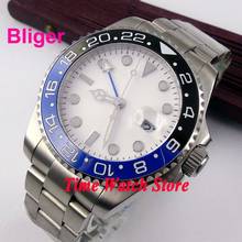 Bliger 43mm white Sterile dial GMT black and blue Ceramic Bezel sapphire glass Automatic movement  Men's watch 359 2024 - buy cheap