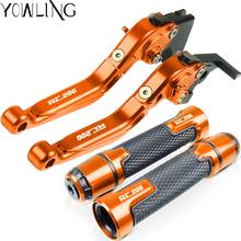 Motorcycle Accessories Extendable Brake Clutch Levers and Handlebar Hand Grips ends For RC200 2014 2015 2016 2017 2018 2019 2024 - buy cheap