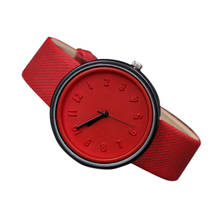 Унисекс Простые Модные часы с цифрами кварцевые наручные часы с холщовым ремешком Модные женские роскошные кожаные рождественские подарки # E 2024 - купить недорого