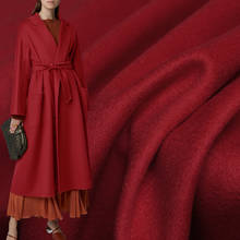 Vermelho framboesa vermelho micro ondulação overcoating cashmere lã vestuário materiais feminino ternos casaco diy tecidos de pano freeshipping 2024 - compre barato