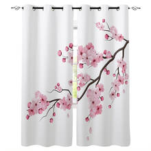 Японские шторы с цветком вишни, занавески для окон, занавески для комнаты, большие окна, занавески для ванной комнаты, детское окно на открытом воздухе 2024 - купить недорого
