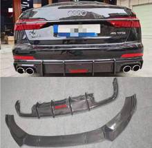 Real da fibra do carbono do carro amortecedor dianteiro splitter lábio difusor traseiro capa para audi c8 a6 s6 sline sedan 2019 2020 2021 2024 - compre barato