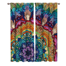 Colorful Mandala Abstract Pattern Room Curtains Window Window Curtains Living Room Bathroom Outdoor Kitchen Indoor Drapes Window 2024 - buy cheap