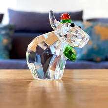 Cute Crystal Cow Figurines Collection Cut Glass Ornament Statue Animal Collectible Gift Home Table Decor Christmas Present 2024 - buy cheap