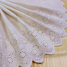 3Yard/Lot 34CM Wide Hollow Cotton Cloth Lace Trim Embroidered Clothing Skirt Hem Home Service Shorts Leggings Fabric Decoration 2024 - buy cheap