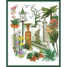 Beautiful Garden Cross Stitch Kit DIY Plant Pattern Chinese Embroidery Kit 14CT 11CT Needlework Crafts Home Decoration Painting 2024 - buy cheap