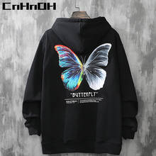 CnHnOH Men Hip Hop Sweatshirt Hoodie Butterfly Streetwear Harajuku Pullover Hoodie Cotton Fleece Winter Autumn Black Hoodie 2024 - купить недорого