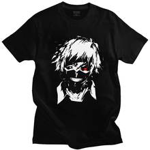 Модная мужская футболка Kaneki Ken Футболка "Манга" с коротким рукавом, Токийский Гуль, хлопковая Футболка Harajuku, уличная одежда, футболки, одежда 2024 - купить недорого