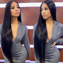 Straight Long Wigs For Women 32Inch 100%Virgin Bone Straight Human Hair Wig Mongolian Perruque Lace Frontal Wig Bresilienne Remy 2024 - buy cheap