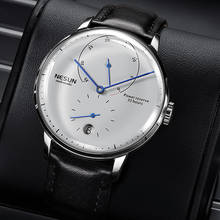 Novo relógio masculino nesun n9603, relógio mecânico e automático de marca de luxo, couro, safira, à prova d'água 2024 - compre barato
