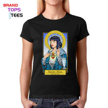 Camiseta con póster de Pulp Fiction para mujer, camiseta de Quentin Tarantino para mujer, camiseta de Santa Mia, camisetas de película de verano 1994 2024 - compra barato