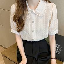 Camisa Social Feminina Blusa De Renda Manga Longa Women Tops And Blouses 2021 New Fashion Shirt Shirts Short Sleeve Lace Blouse 2024 - buy cheap