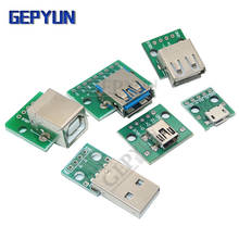 Gepyun-conector USB macho/MINI MICRO USB A Adaptador DIP de 2,54mm, conector hembra de 5 pines, tipo B, USB 2,0, convertidor PCB hembra, 5 uds. 2024 - compra barato