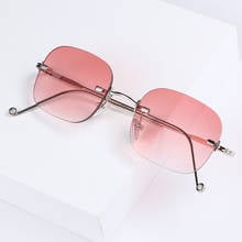 Retro Small Square Sunglasses Fashion Unisex Rimless Gradient Color Sun Glasses Eyeglasses UV400 Summer Eyewear for Women Men 2024 - buy cheap