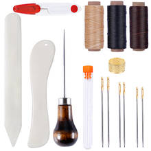 Kaobuy conjunto de ferramentas de couro artesanal com pasta de osso, linha encerada, cabo de madeira awl e outros acessórios de couro 2024 - compre barato