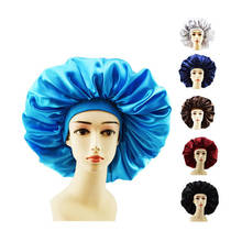 New Fashion Big Size Satin Silk Bonnet Sleep Night Cap Head Cover Bonnet Hat For Curly Springy Hair 2024 - buy cheap