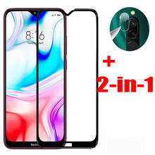 Закаленное стекло 2-в-1 + пленка для задней камеры для xiaomi redmi 8 HD, Защита экрана для redmi 8a, полное покрытие, Оригинальная защитная пленка 2024 - купить недорого