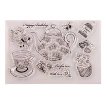 Teapot Flower Silicone Clear Seal Stamp DIY Scrapbooking Embossing Photo Album M68E 2024 - buy cheap
