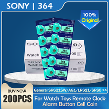 200 шт. Sony 364 100% оригинал 1,55 в оксид серебра часы батарея 364 SR621SW V364 SR60 SR621 AG1 Кнопка монета ячейка Сделано в Японии 2024 - купить недорого