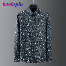Five-pointed Star Irregular Digital Printing Shirt Men Casual Slim Long Sleeve Chemise homme Solid Business male Cotton Shirts 2024 - buy cheap