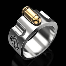 Модные мужские ювелирные изделия, индивидуальное 3D кольцо в виде пули, Мужские Простые Кольца в стиле панк, помолвка, юбилей, подарок на день рождения 2024 - купить недорого