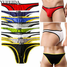 8PCS Sexy Mens Underwear Gay Jockstrap Thongs Low Waist Underpants Breathable Men Briefs Bikini Male Sissy Panties Bulge Pouch 2024 - buy cheap