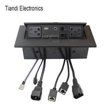 Conector Multimedia de datos USB y RJ45, salida de caja de conexión de aleación de zinc, negro, ángulo recto, toma de escritorio con interfaz HDMI de audio 3,5 2024 - compra barato