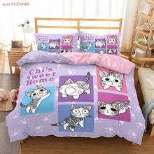 3D Cartoon Bedding Set For Kids Children Anime Linen Bed Cover Set Cat Print Duvet Cover Girls Boy Single Design NO Bed Sheets 2024 - buy cheap