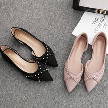 Rebites sapatos planos senhoras rebanho mocassins dedo do pé apontado loafers studs-cinto transversal sapatos de escritório mulher macio solado apartamentos zapatos mujer 2024 - compre barato