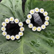 Gafas de sol redondas pequeñas para niños, lentes de sol blancas con diseño de flores, bonitas, hechas a mano, de lujo 2024 - compra barato