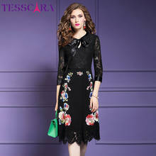 Женское кружевное платье TESSCARA, винтажное платье с цветочной вышивкой для офиса и вечеринок 2024 - купить недорого