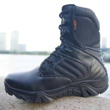 Botas masculinas para inverno e trabalho, calçado de couro, especial força, combate no deserto, calçados para trabalho, militar, 2020 2024 - compre barato