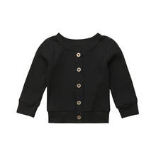 Вязаный свитер для малышей 0-24 месяцев, монотонный кардиган, верхняя одежда, одежда для маленьких девочек, одежда для маленьких мальчиков, Осень-зима 2024 - купить недорого