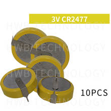 Bateria de 10 lâmpadas cr2477 3v cr2477 bateria com espaçamento horizontal para pés 20mm botão frete grátis 2024 - compre barato