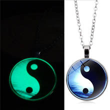 Luminous Necklace Fashion Jewelry Women Men Classic Jewelry Yin Yang Eight Trigrams Glowing Glass Alloy Pendant Accessories 2024 - buy cheap