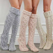 Womens Winter Spring New Cable Knit Over Knee Long Boot Thigh-High Warm Stockings Fashion Soft Homewear 2024 - buy cheap