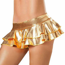 Sexy Womens Metallic Shiny Bodycon Micro Mini Dress Party Clubwear Short Skirt 2024 - buy cheap